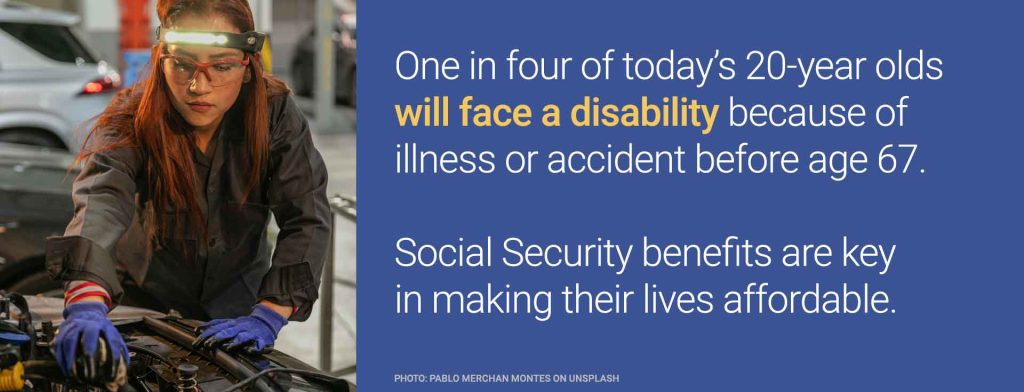 Young workers might be surprised to learn their risk of disability, but Social Security can be there to help.